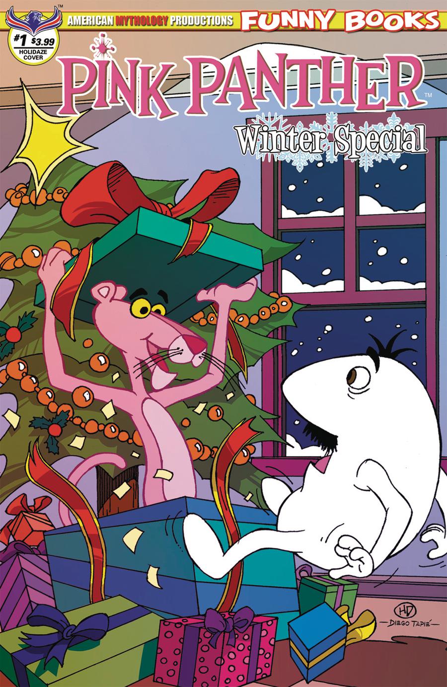 Pink Panther Pink Winter Special #1 Cover B Variant Diego Tapie Holidaze Cover