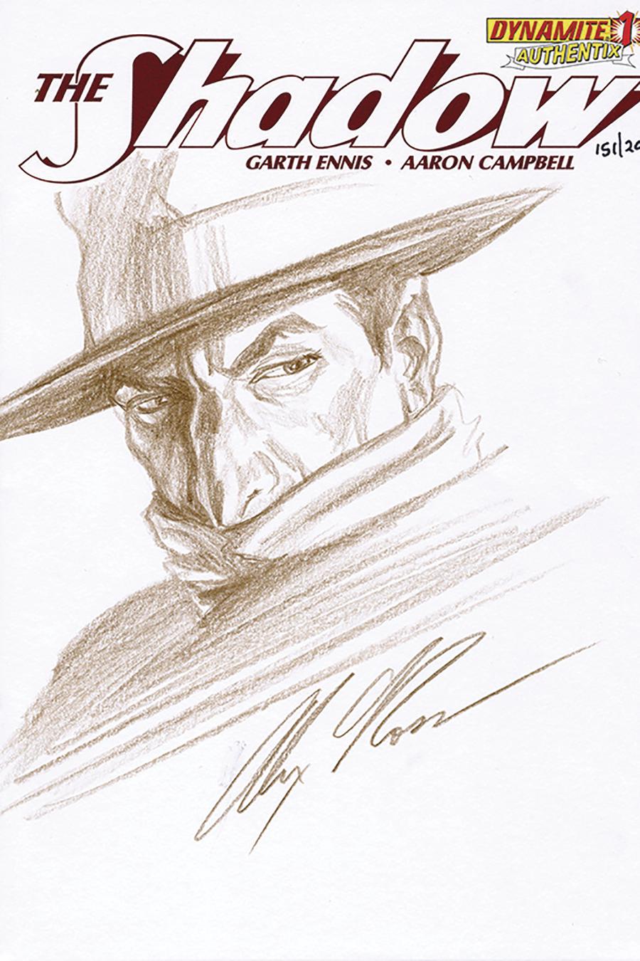 Shadow Vol 5 #1 Cover Z-G Remarked By Alex Ross