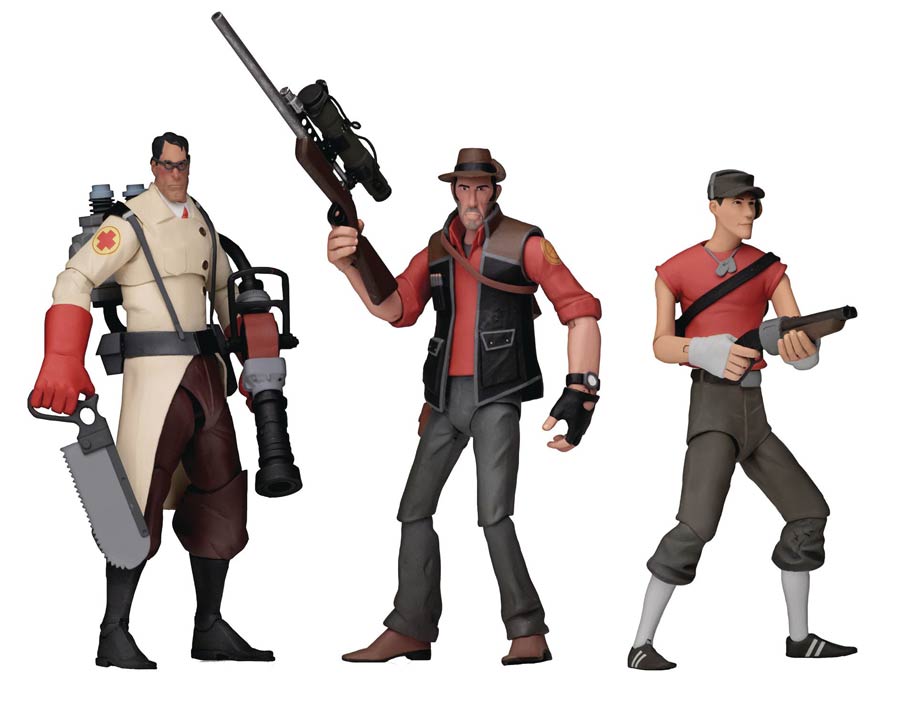 Team Fortress Series 4 Red 7-Inch Scale Action Figure Assortment Case