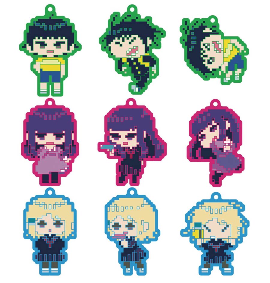 High Score Girl 8-Bit Collection Rubber Trading Strap 9-Piece Display