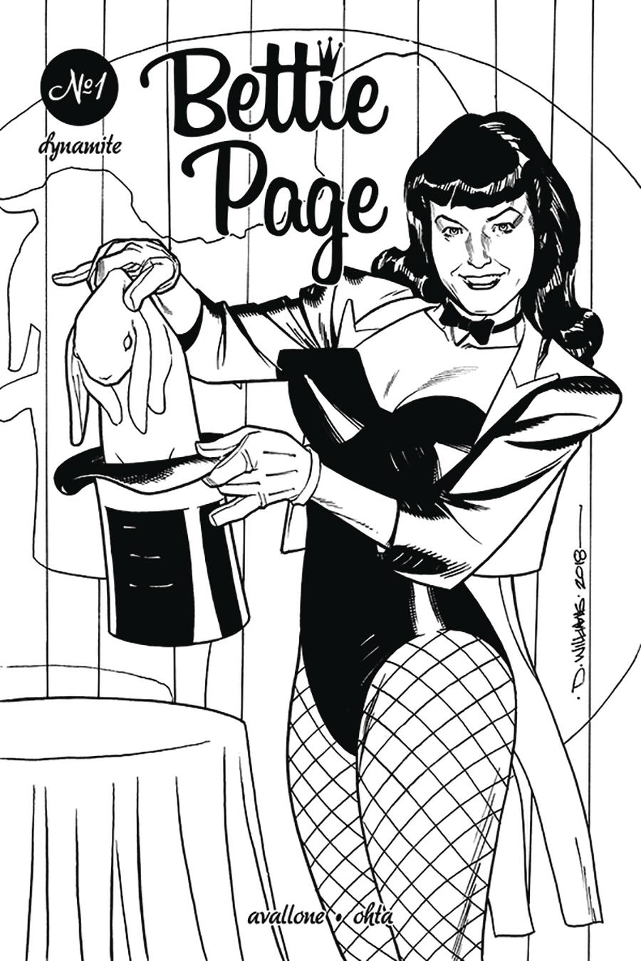 Bettie Page Vol 2 #1 Cover H Incentive David Williams Black & White Cover