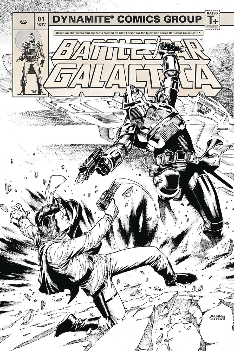 Battlestar Galactica Classic #1 Cover G Incentive Sean Chen Black & White Cover