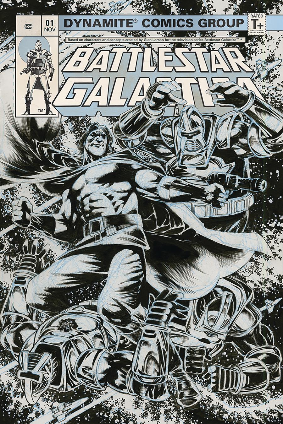 Battlestar Galactica Classic #1 Cover H Incentive Kelley Jones Black & White Cover