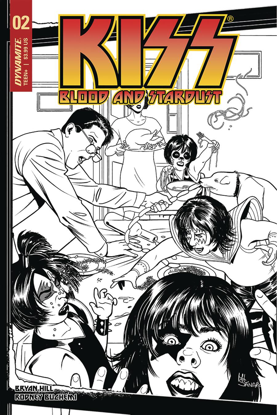 KISS Blood And Stardust #2 Cover G Incentive Maria Sanapo Black & White Cover