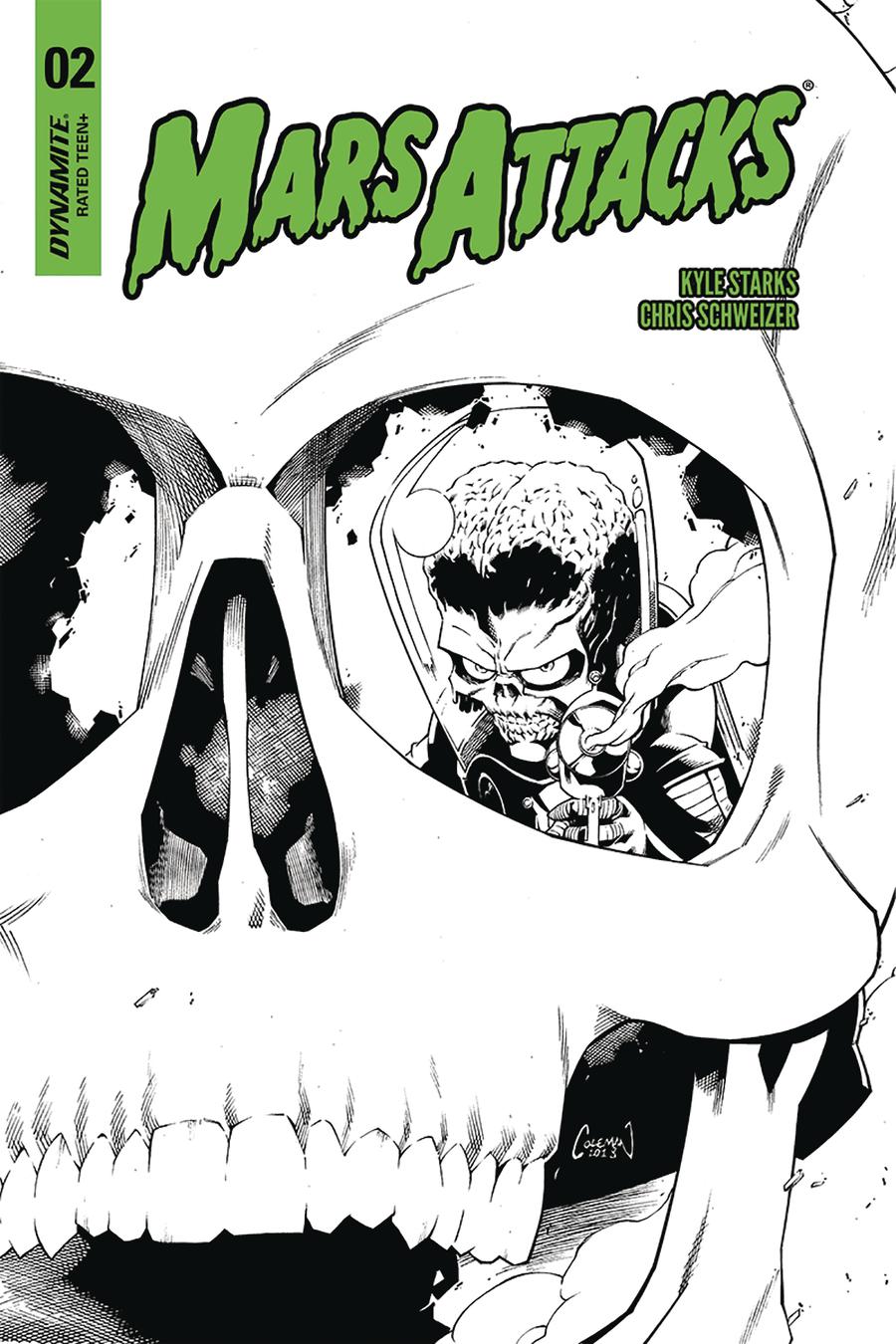 Mars Attacks Vol 4 #2 Cover G Incentive Ruairi Coleman Black & White Cover