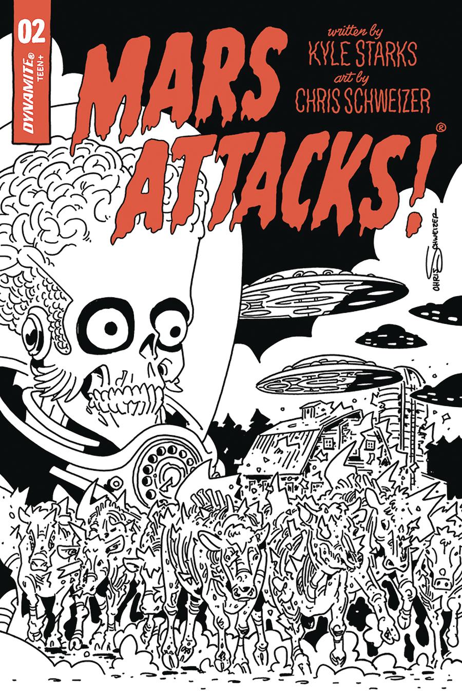 Mars Attacks Vol 4 #2 Cover I Incentive Chris Schweizer Subscription Black & White Cover