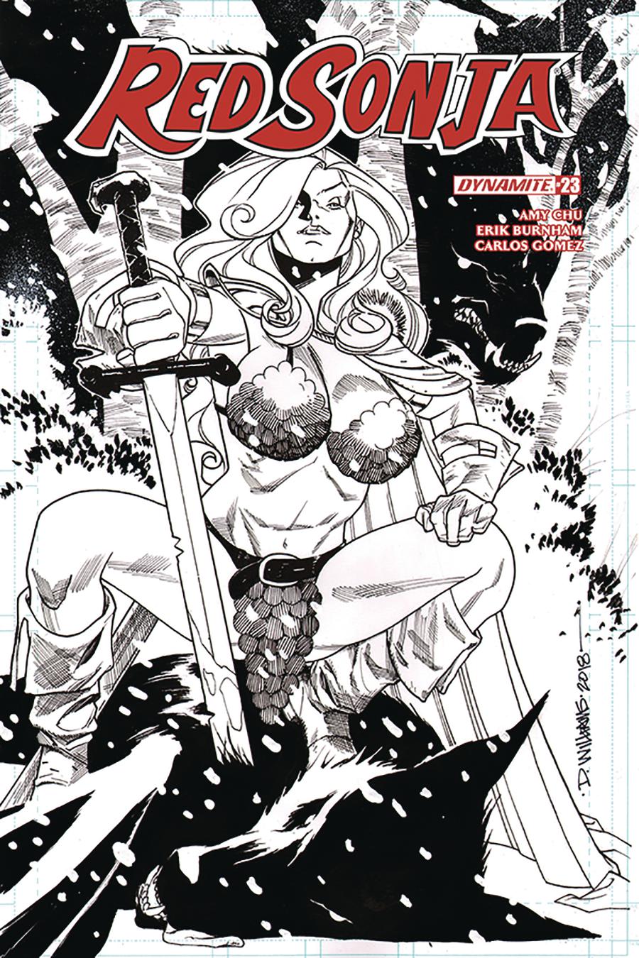 Red Sonja Vol 7 #23 Cover G Incentive David Williams Black & White Cover