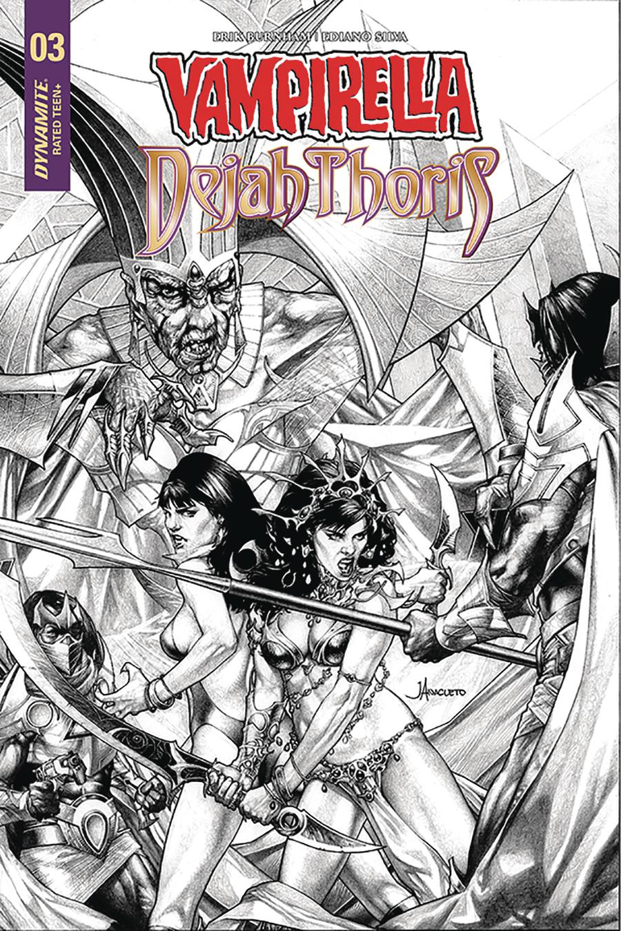 Vampirella Dejah Thoris #3 Cover H Incentive Jay Anacleto Black & White Cover