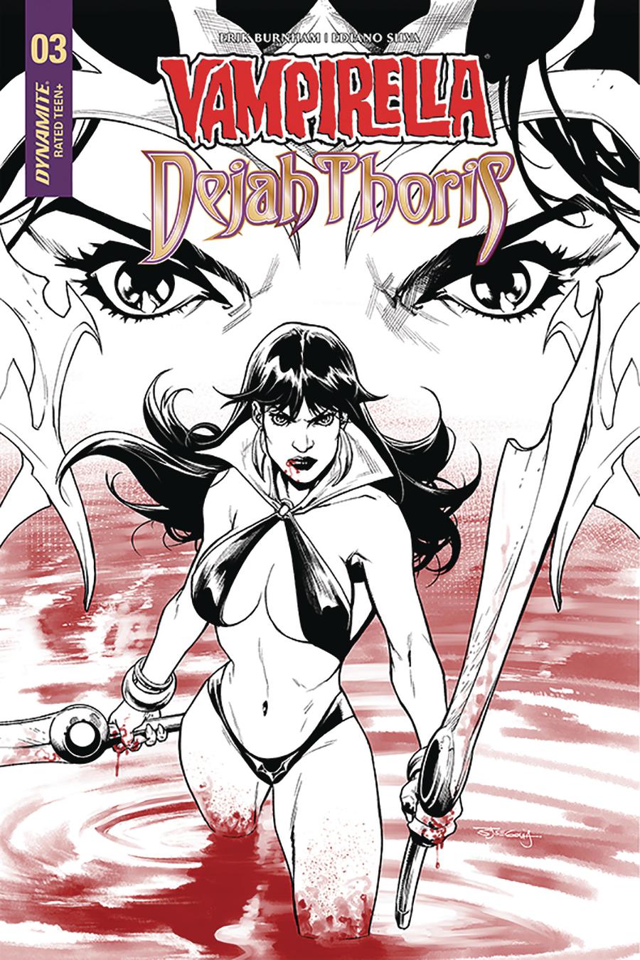 Vampirella Dejah Thoris #3 Cover I Incentive Stephen Segovia Black & White Cover