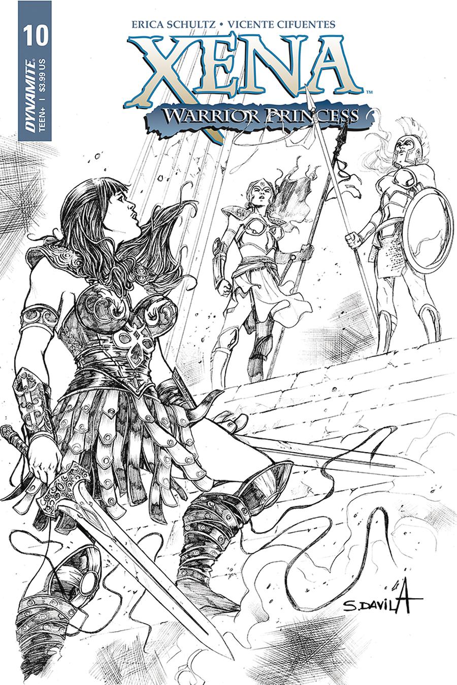 Xena Vol 2 #10 Cover E Incentive Sergio Davila Black & White Cover