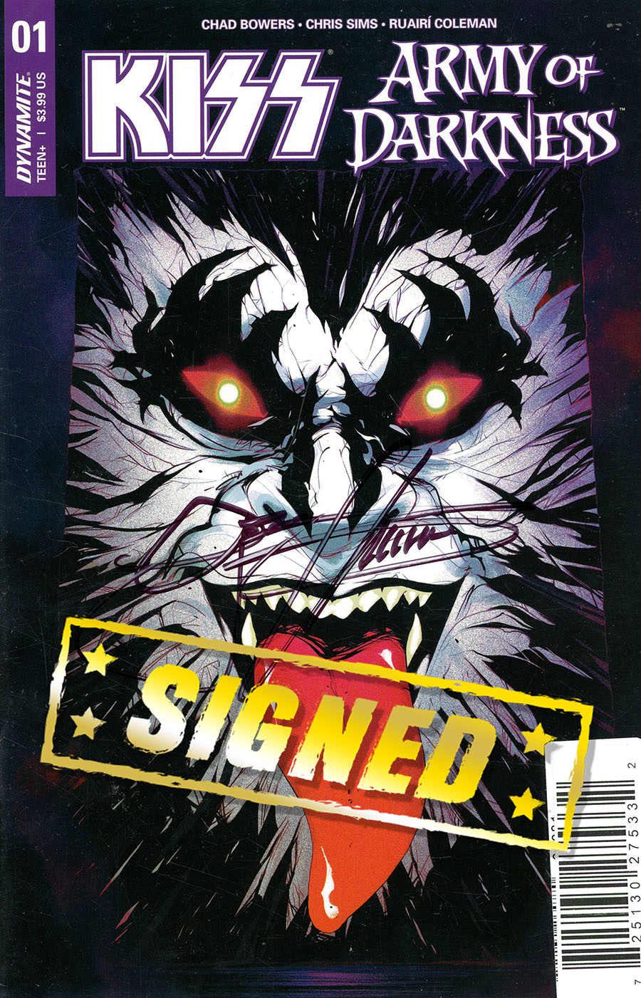 KISS Army Of Darkness #1 Cover K Signed By Gene Simmons