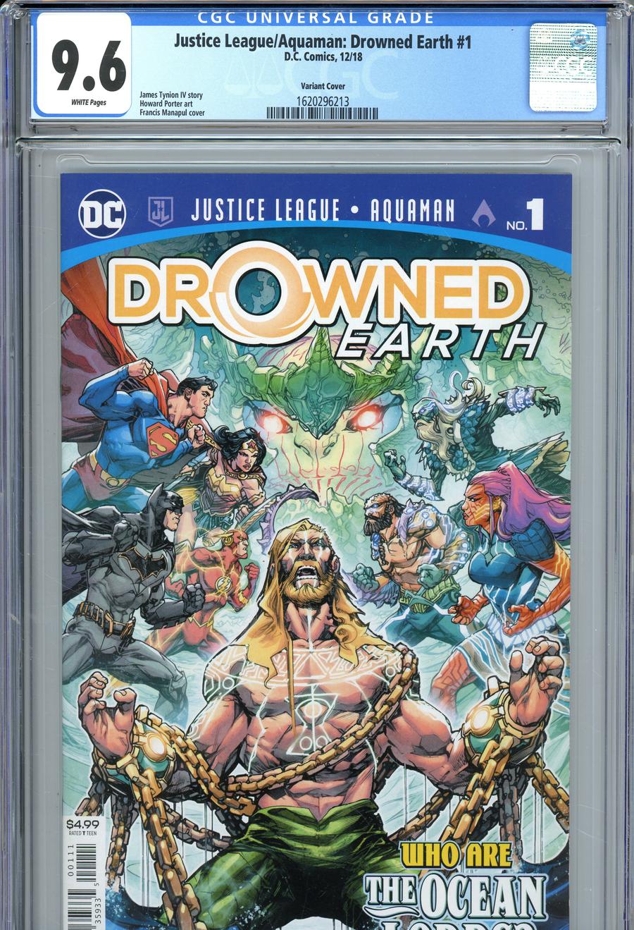 Justice League Aquaman Drowned Earth #1 Cover F DF CGC Graded (Drowned Earth Part 1)