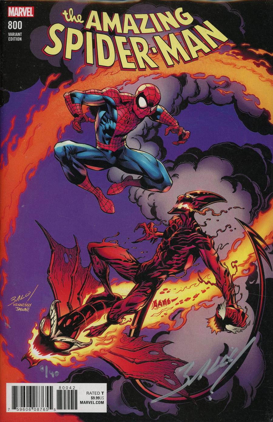 Amazing Spider-Man Vol 4 #800 Cover Z-F DF Signed By Mark Bagley