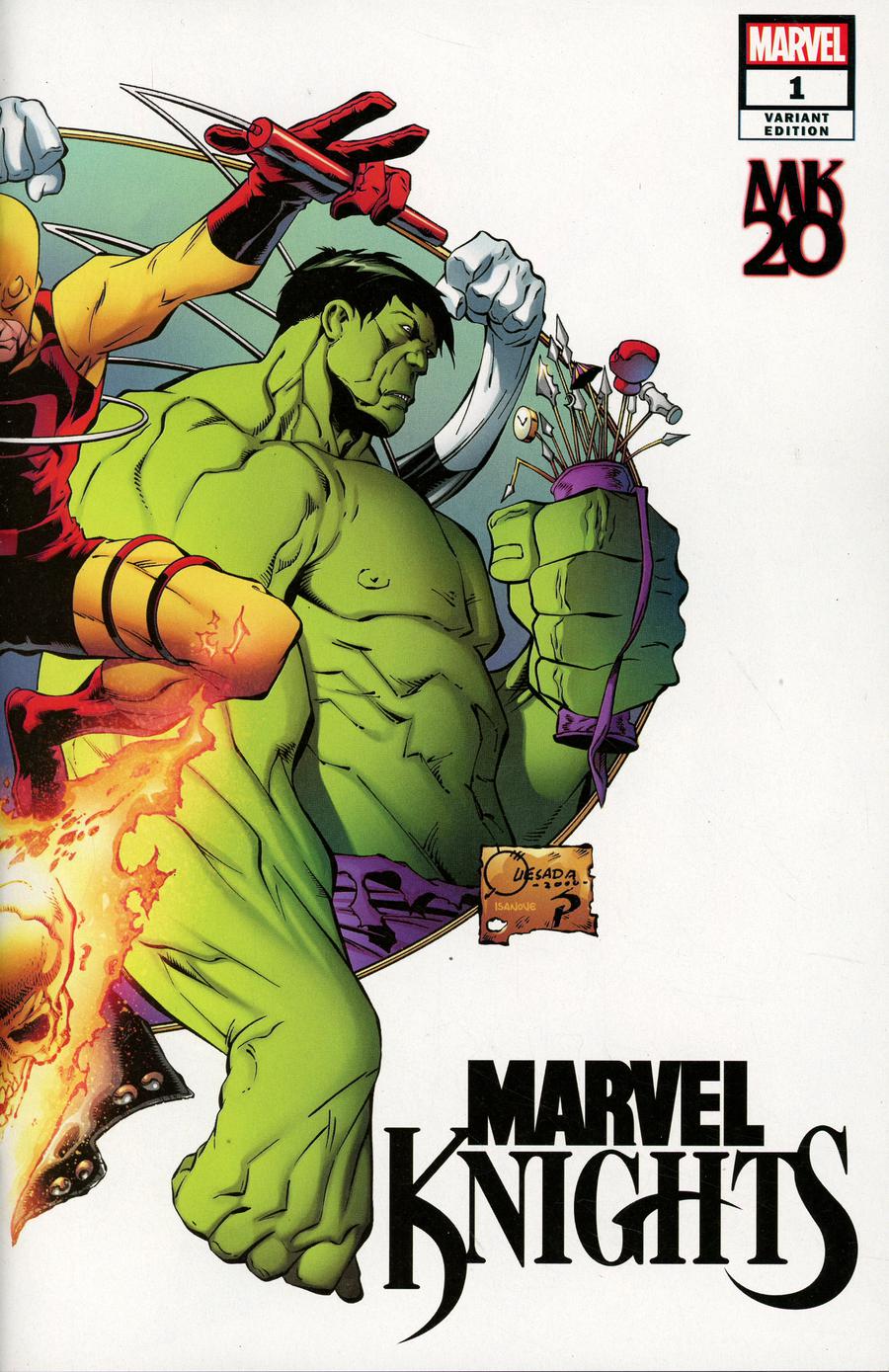 Marvel Knights 20th #1 Cover F Incentive Joe Quesada Hidden Gem Wraparound Color Variant Cover