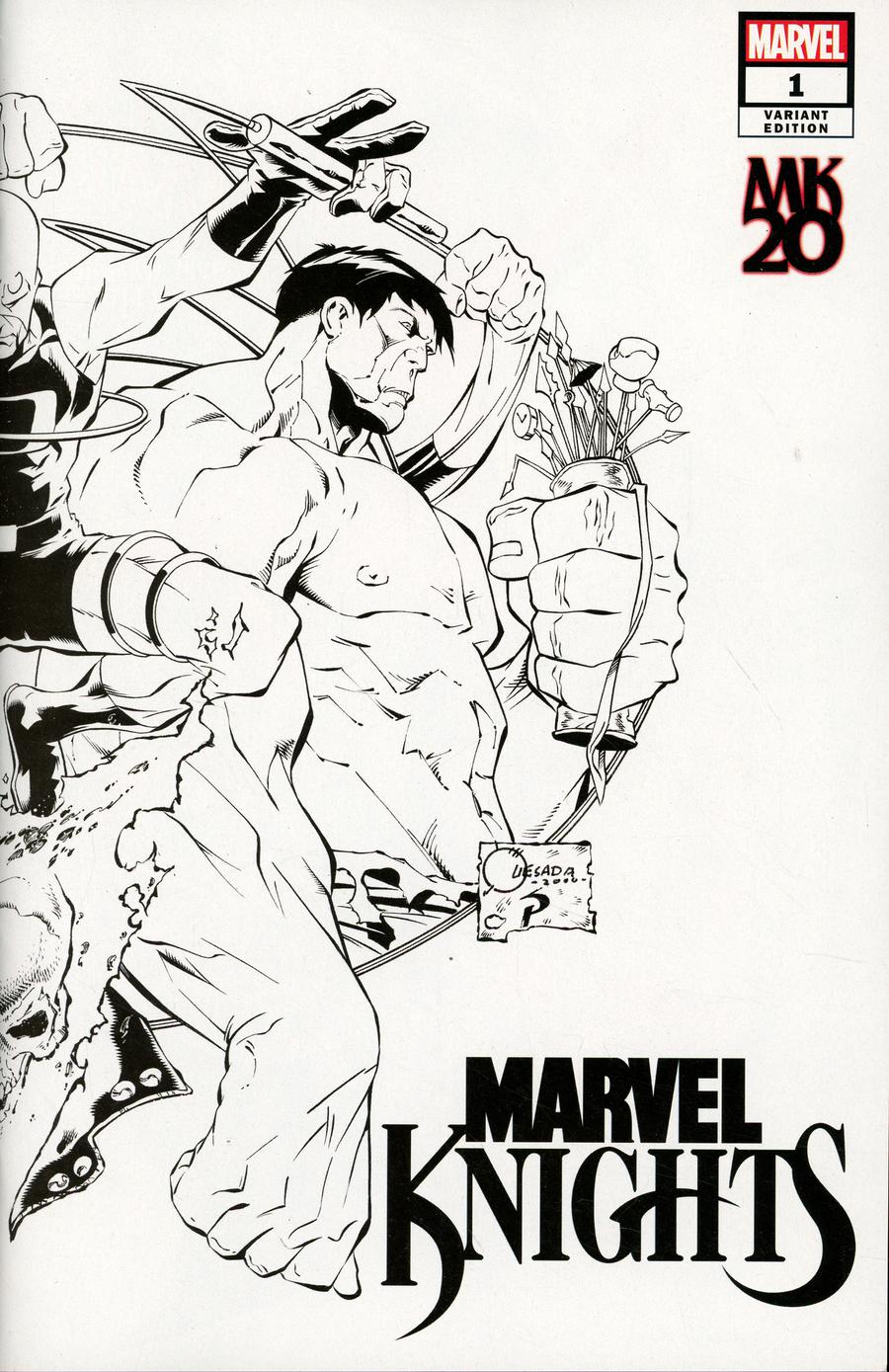 Marvel Knights 20th #1 Cover G Incentive Joe Quesada Hidden Gem Wraparound Sketch Variant Cover