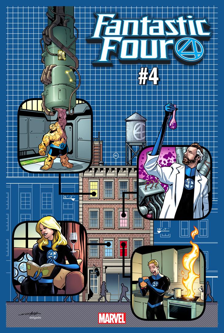 Fantastic Four Vol 6 #4 Cover E Incentive Valerio Schiti 4 Yancy Street Variant Cover