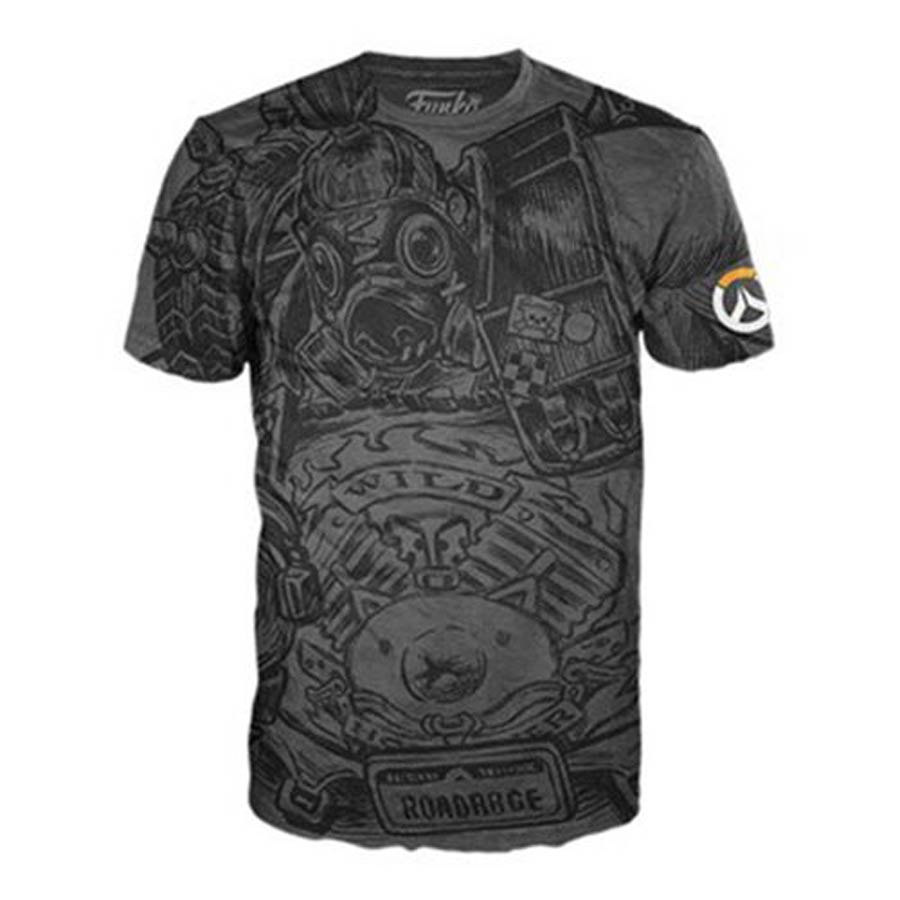 POP Tees Overwatch Roadhog Jumbo Grey T-Shirt Large