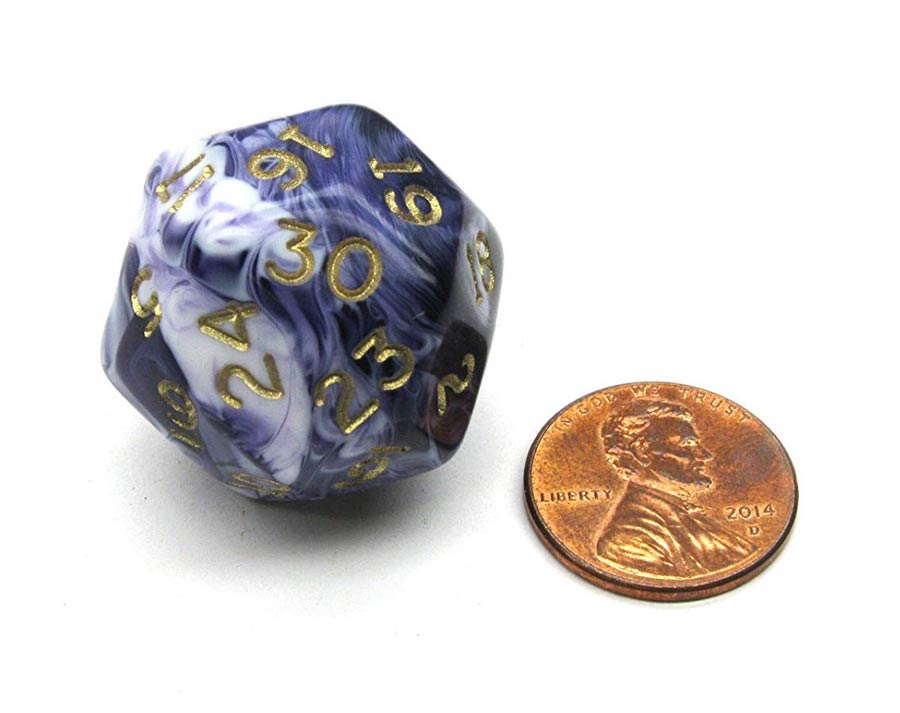 Marbleized Purple/gold d30