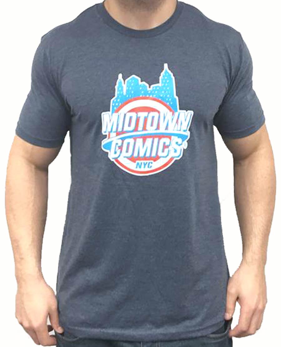 Midtown Comics Shield Logo Mens Darker Grey T-Shirt Large