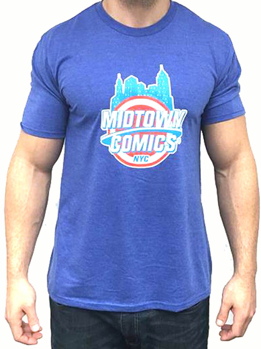 Midtown Comics Shield Logo Mens Royal Blue T-Shirt Large