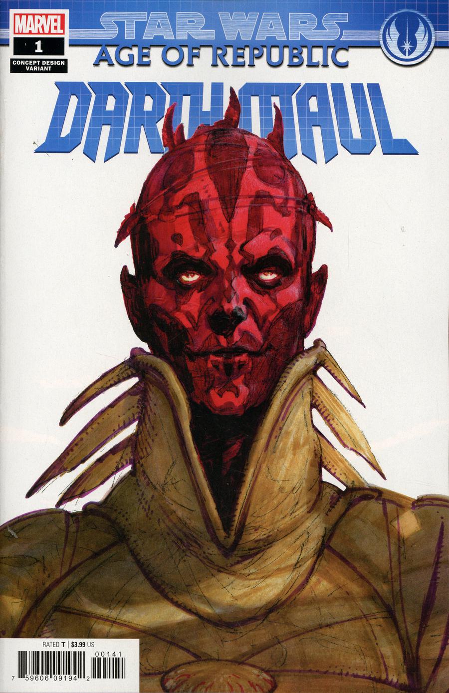 Star Wars Age Of Republic Darth Maul #1 Cover C Variant Iain McCaig Concept Design Cover