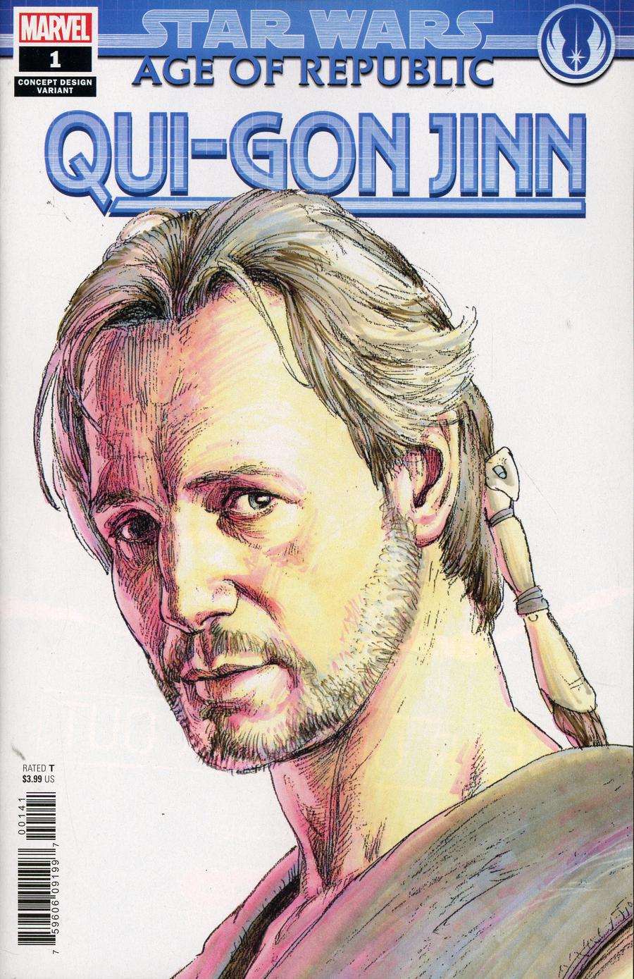 Star Wars Age Of Republic Qui-Gon Jinn #1 Cover C Variant Iain McCaig Concept Design Cover