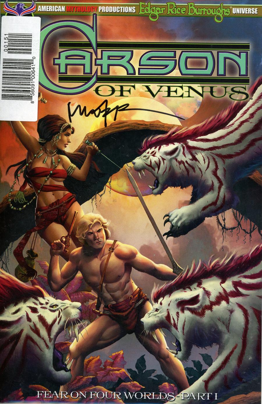 Carson Of Venus #1 Cover E Signed By Mike Wolfer (Fear On Four Worlds Part 1)