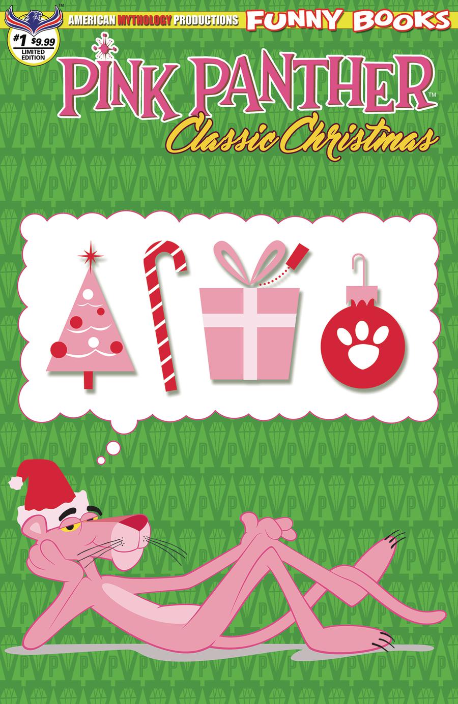 Pink Panther Classic Christmas #1 Cover B Variant Retro Animation Limited Edition Cover