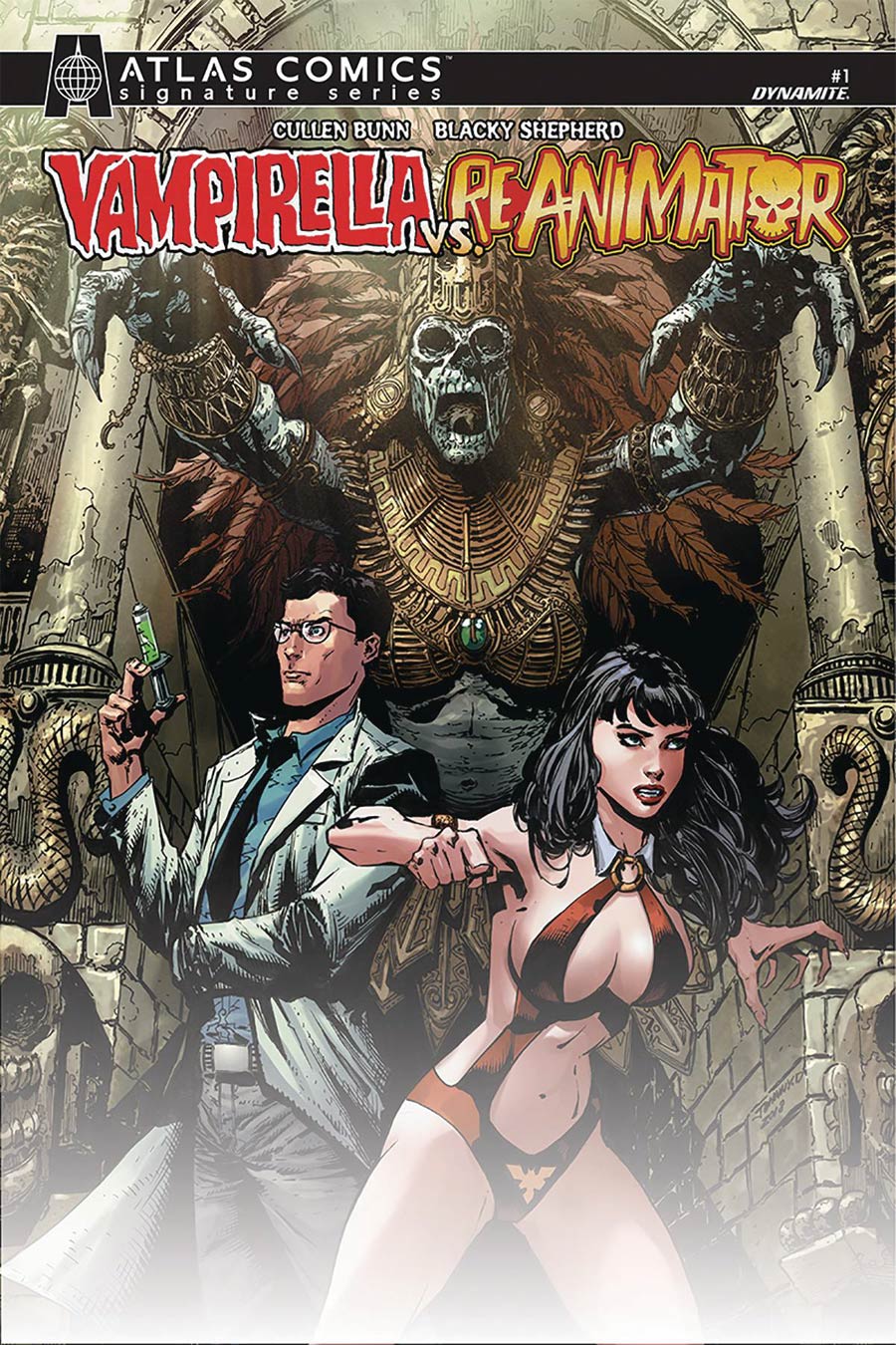 Vampirella vs Reanimator #1 Cover K Atlas Comics Signature Series Signed By Cullen Bunn