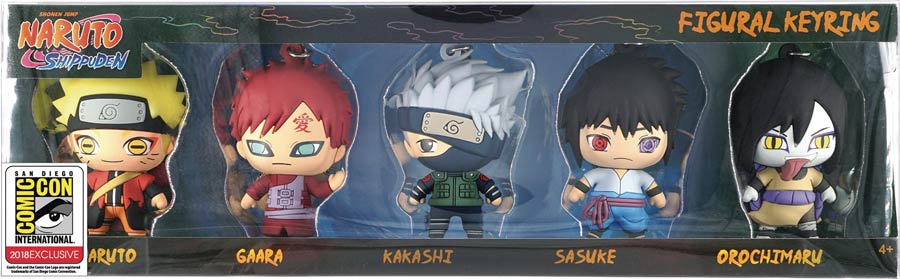 Naruto Shippuden 3D Foam Keyring Convention Exclusive 5-Piece Set