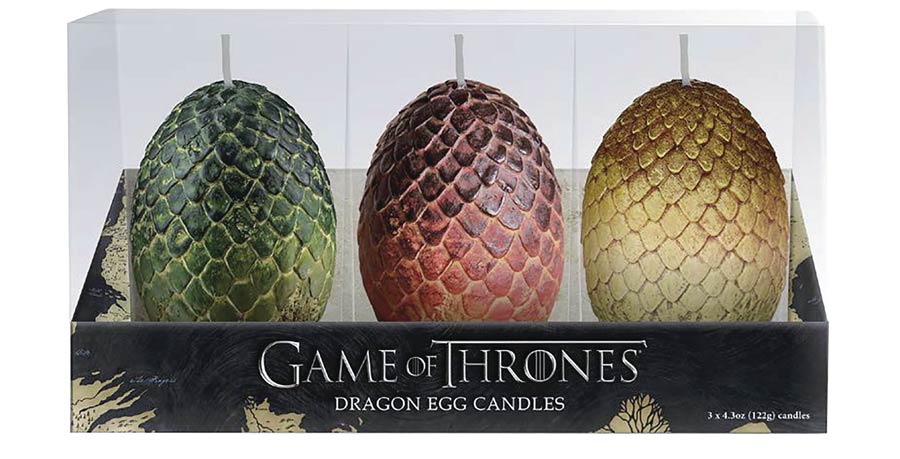 Game Of Thrones Sculpted Dragon Egg Candle 3-Piece Set