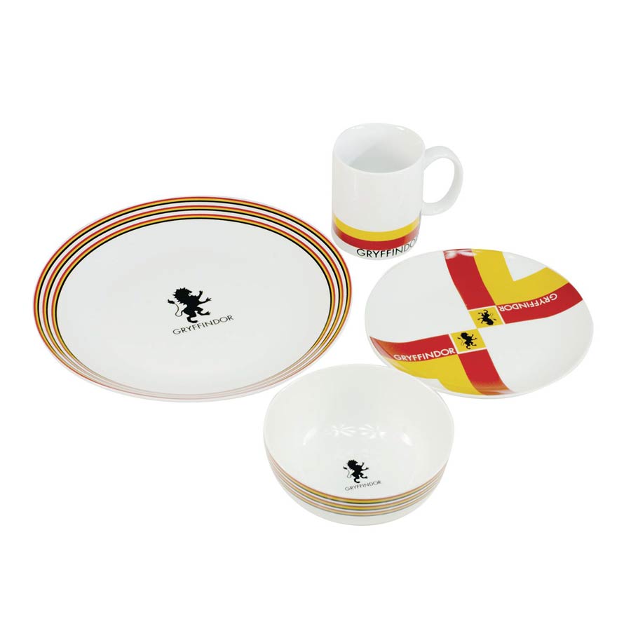 Harry Potter Ceramic Dinnerware 16-Piece Set - Gryffindor