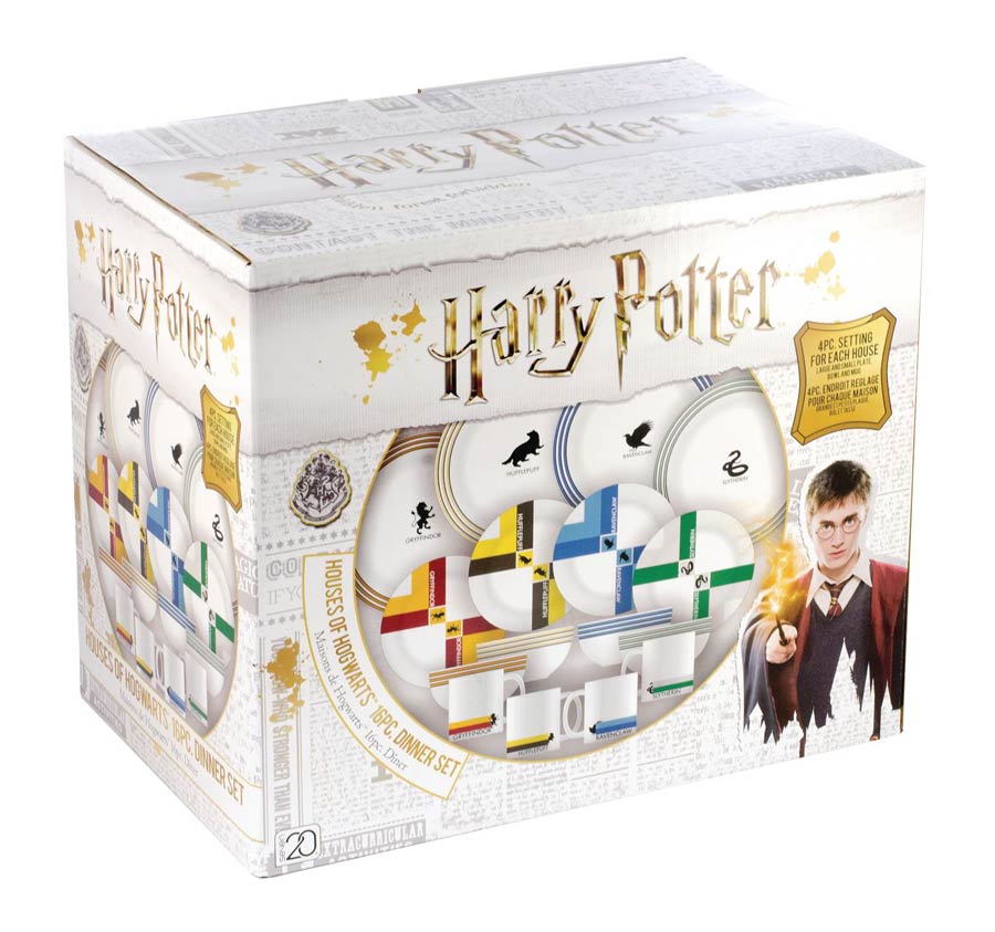 Harry Potter Ceramic Dinnerware 16-Piece Set - House Assortment