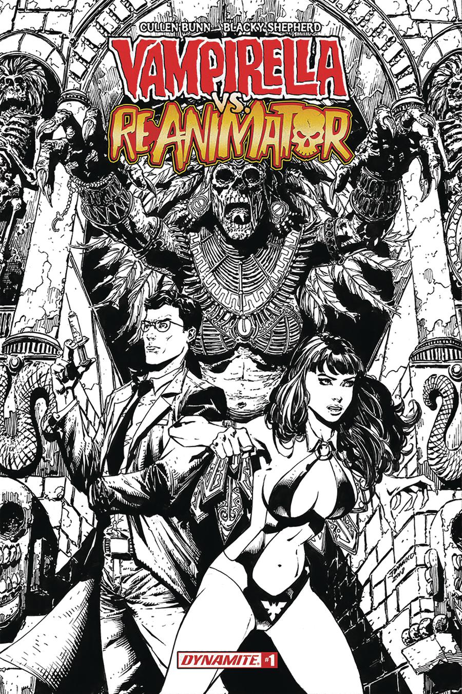 Vampirella vs Reanimator #1 Cover G Incentive Johnny Desjardins Black & White Cover