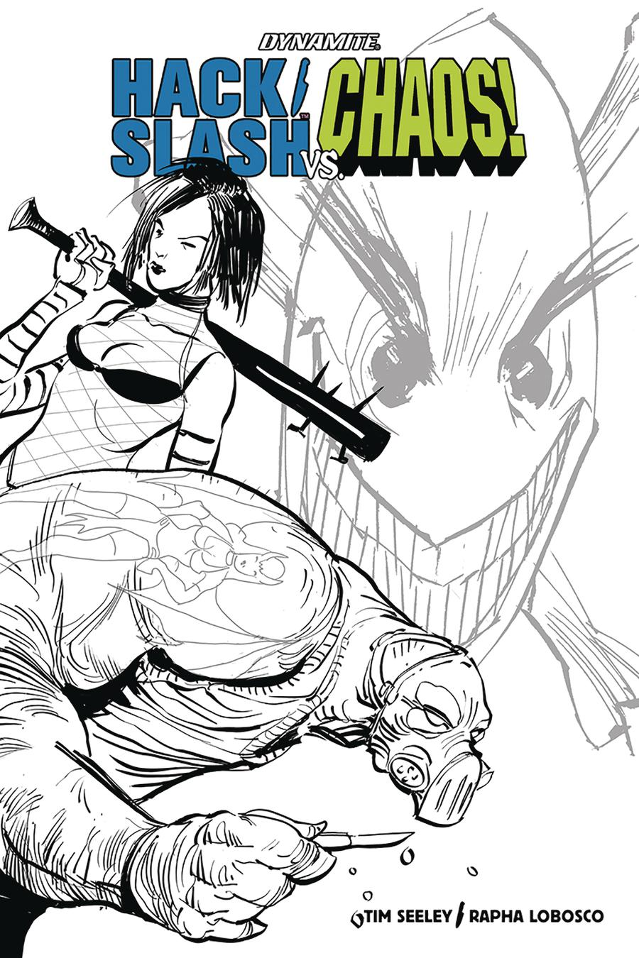 Hack Slash vs Chaos #1 Cover H Incentive Kyle Strahm Black & White Cover