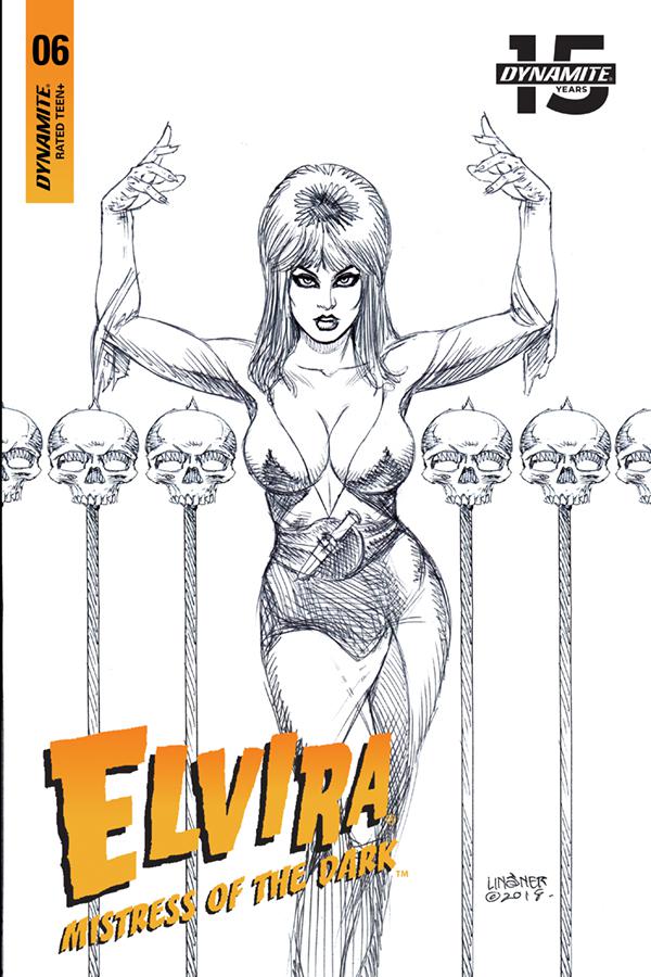 Elvira Mistress Of The Dark Vol 2 #6 Cover I Incentive Joseph Michael Linsner Black & White Cover