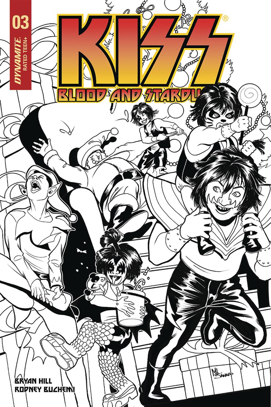 KISS Blood And Stardust #3 Cover G Incentive Maria Sanapo Black & White Cover