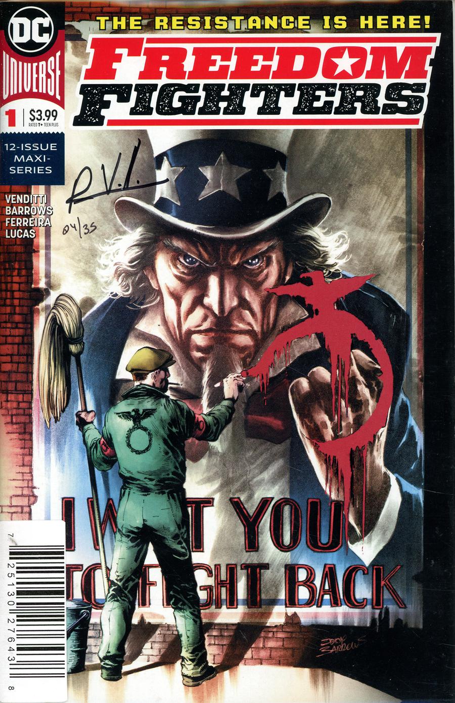 Freedom Fighters Vol 3 #1 Cover C DF Signed By Robert Venditti