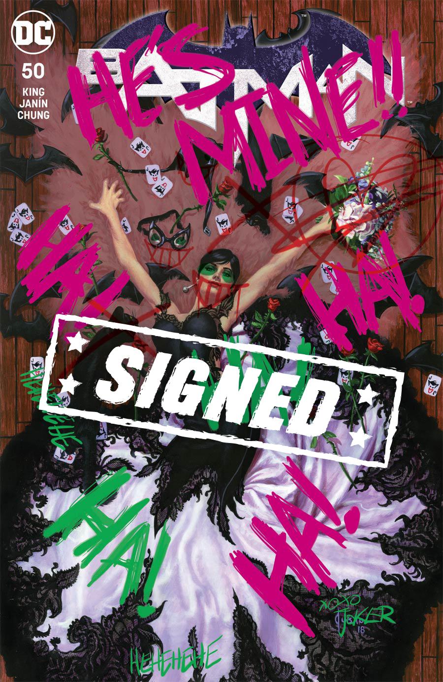 Batman Vol 3 #50  Midtown Exclusive Cover E Joe Jusko Joker Graffiti Variant Cover Signed By Tom King