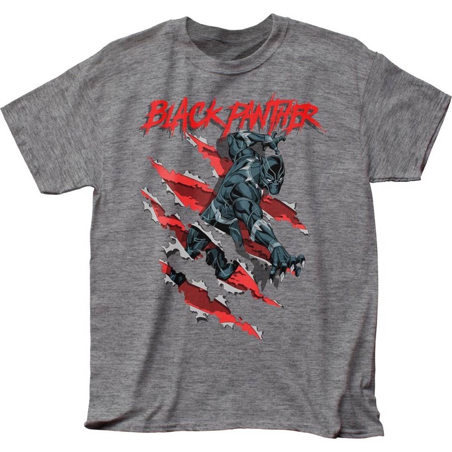 Black Panther Clawing Graphite Heather Mens T-Shirt Large