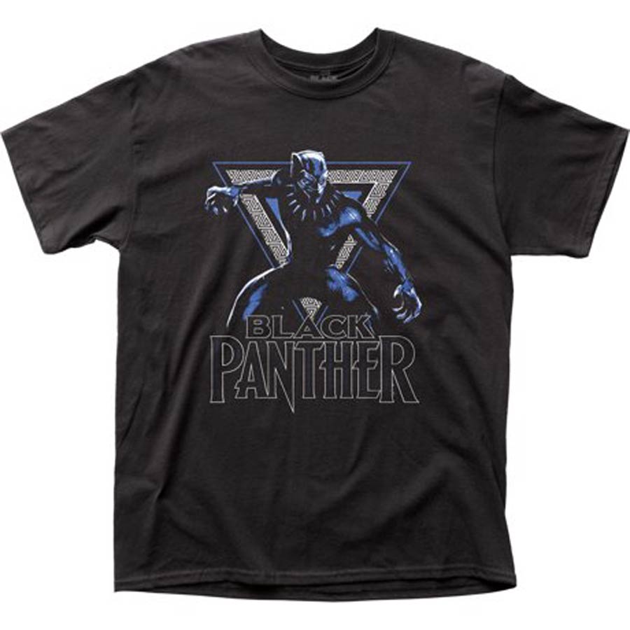 Black Panther Triangle Black Mens T-Shirt Large