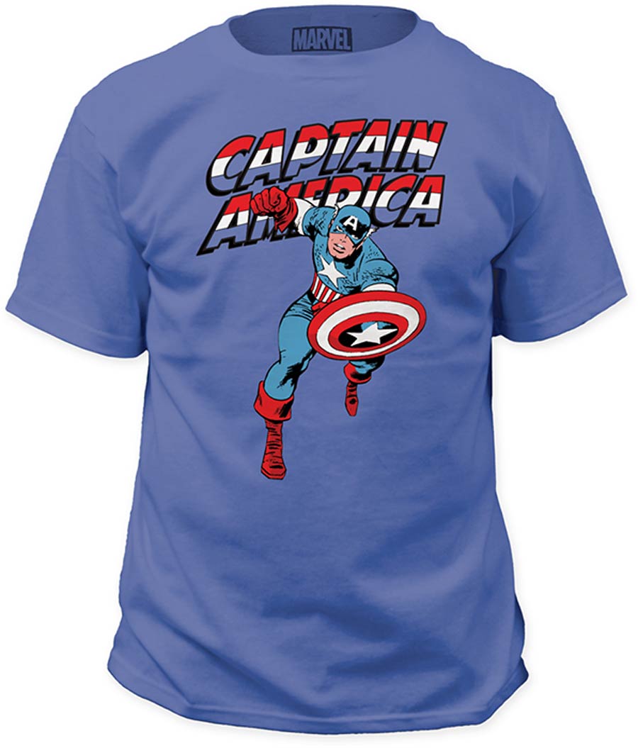 Captain America Red White And Blue Iris Mens T-Shirt Large