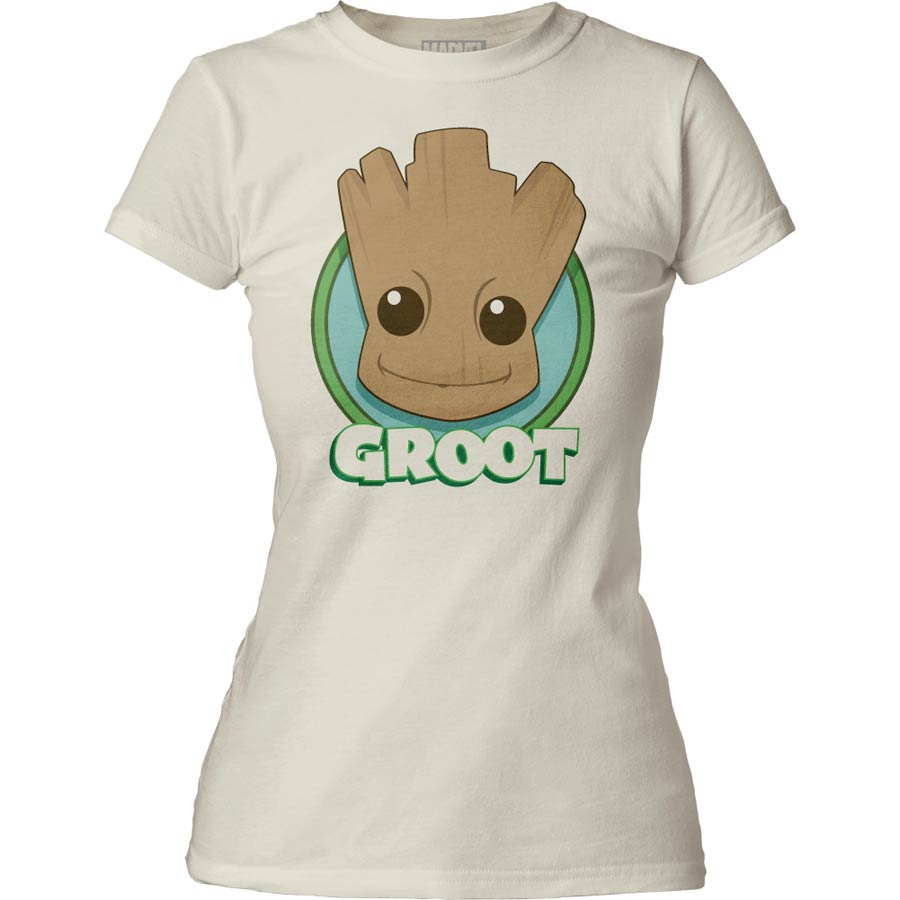 Guardians Of The Galaxy Groot Vintage White Juniors T-Shirt Large