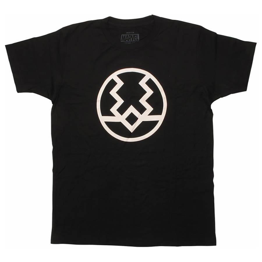 Inhumans Black Bolt Logo Fitted Jersey Black T-Shirt Large