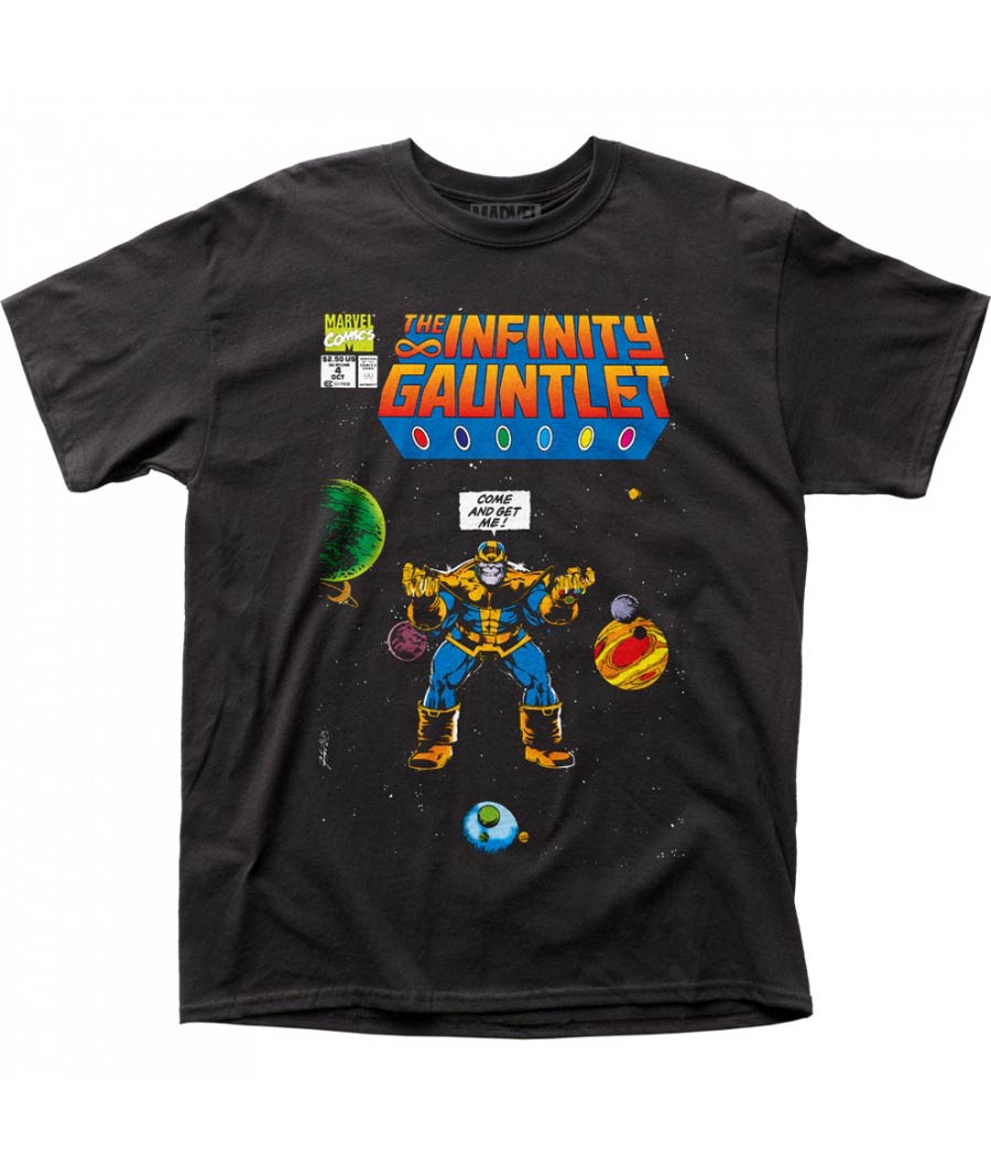 Thanos Come And Get Me Black Mens T-Shirt Large