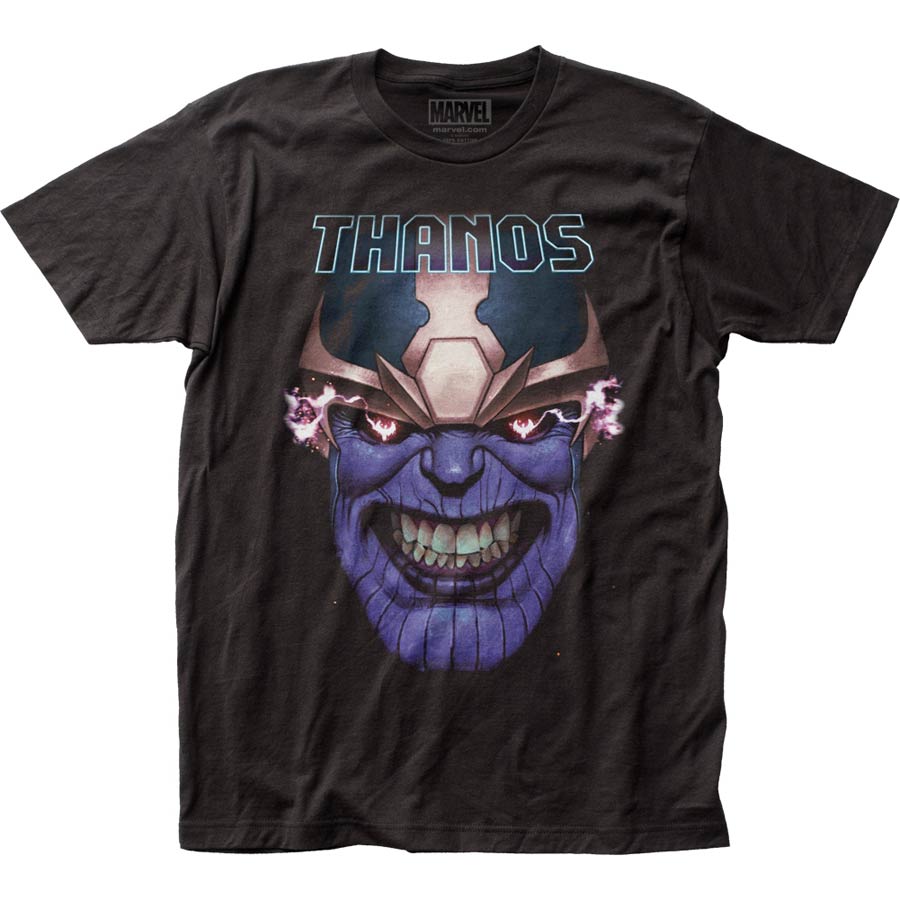 Thanos Teeth Clenched Fitted Jersey Black T-Shirt Large