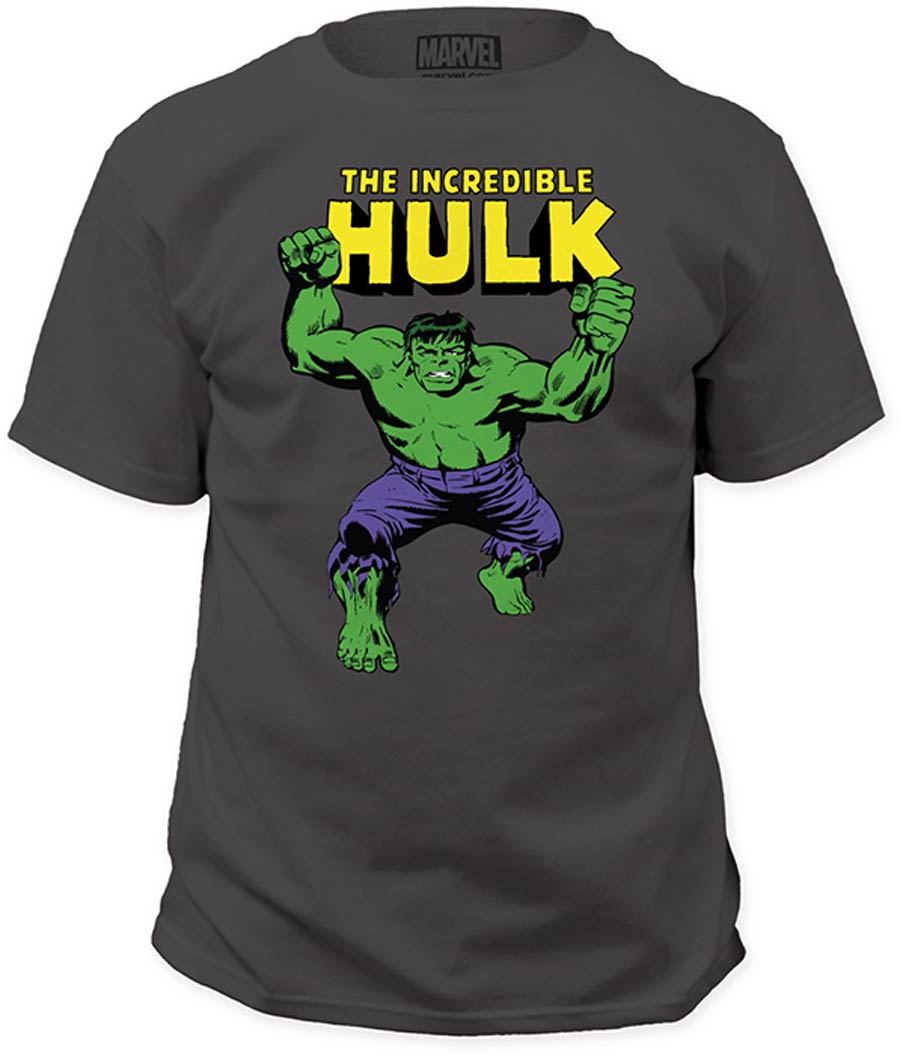 Incredible Hulk Charcoal Mens T-Shirt Large