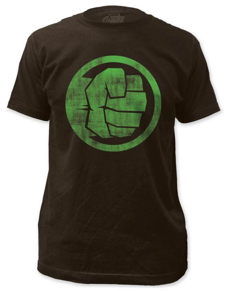 Incredible Hulk Fist Bump Fitted Jersey Coal T-Shirt Large