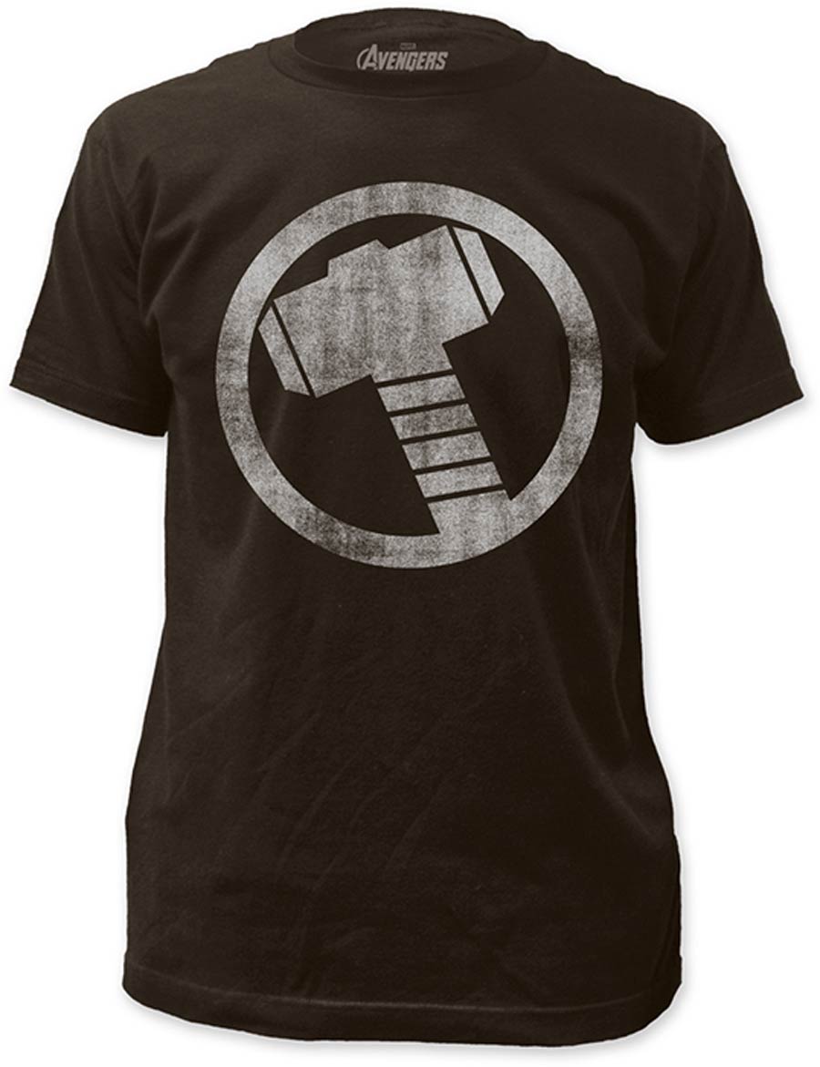 Thor Distressed Icon Fitted Jersey Coal T-Shirt Large