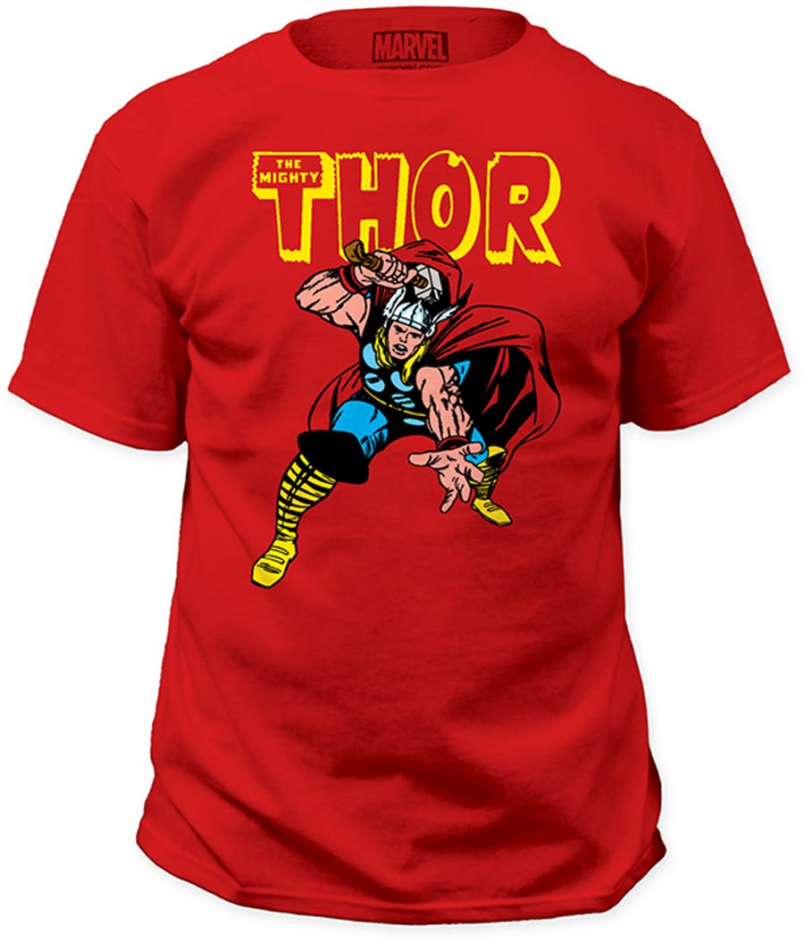 Thor War Hammer Red Mens T-Shirt Large